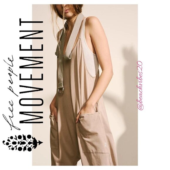 FP MOVEMENT BY FREE PEOPLE Hot Shot Onesie Mocha Latte NWOT - Picture 3 of 4